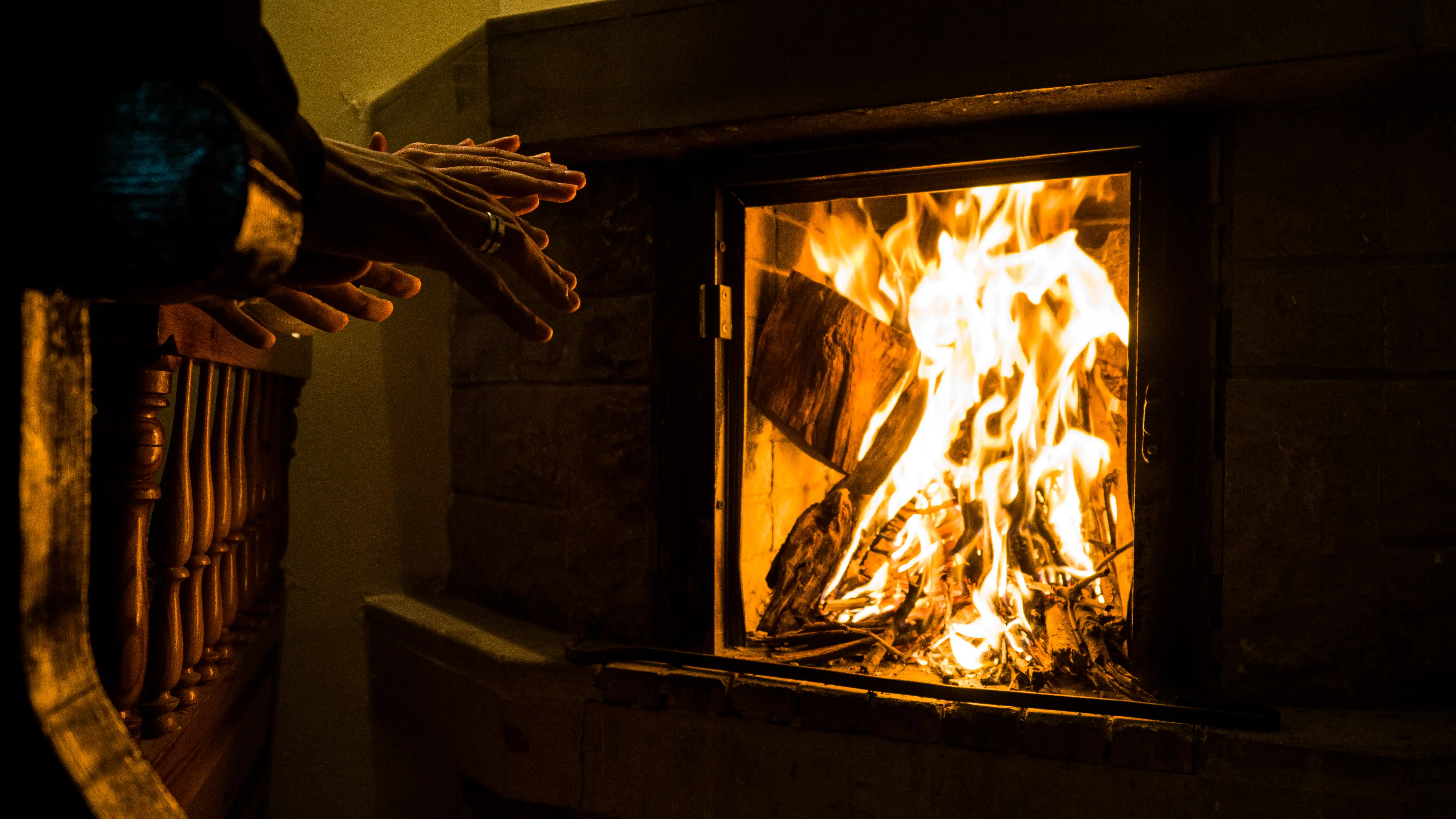Fireplace in Ifrane with the boys